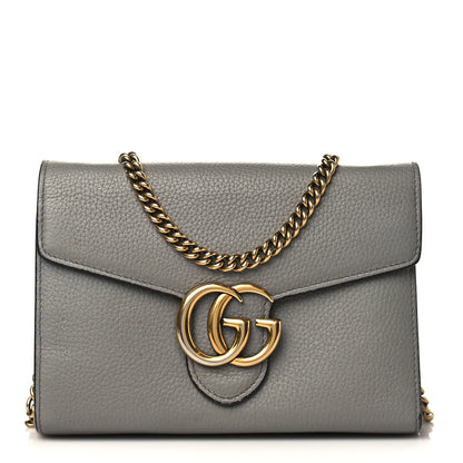 Gucci Cellarius Calfskin GG Marmont Chain Wallet Deep Grey 1 of 9