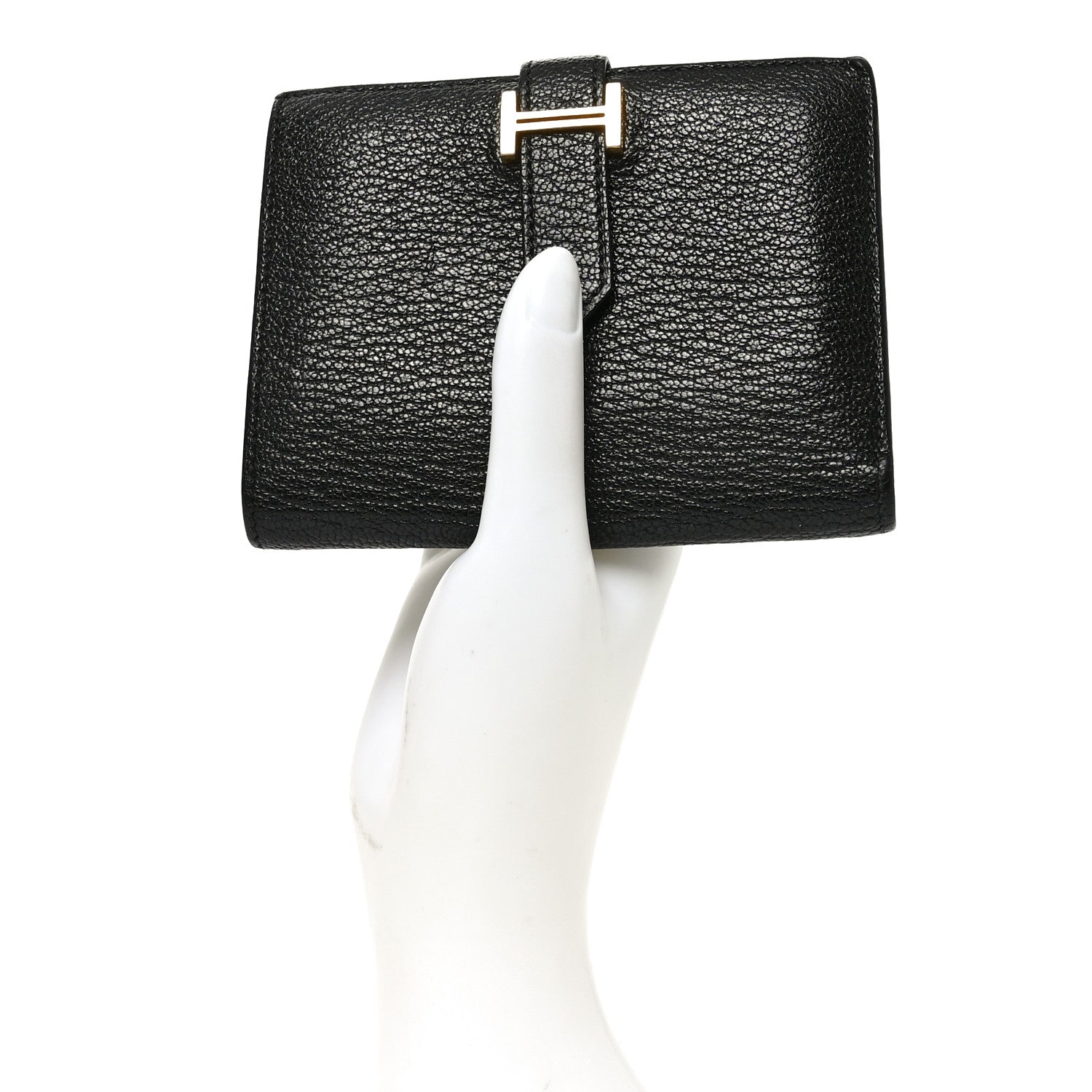 Hermes Chevre Mysore Bearn Compact Wallet Black 2 of 6