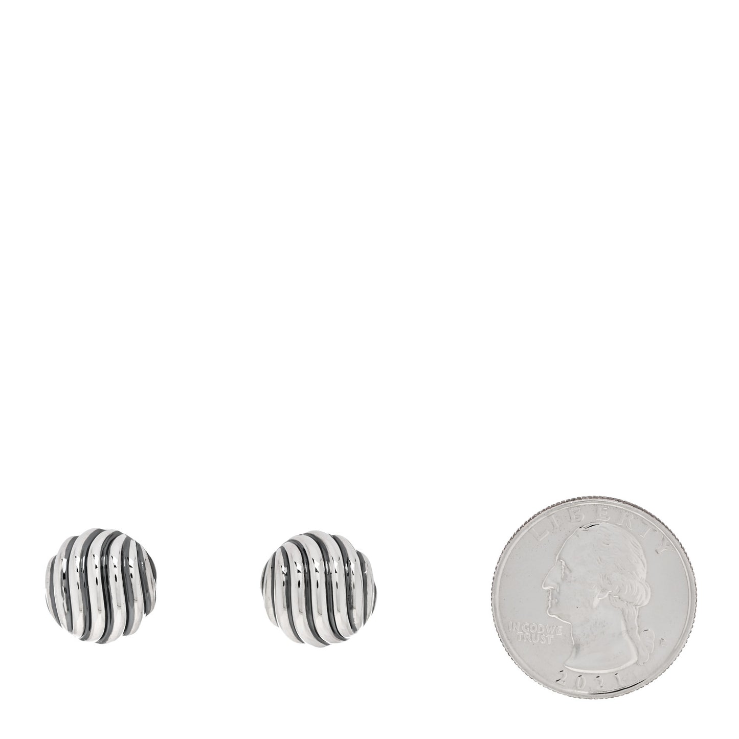 Sterling Silver 14mm Sculpted Cable Stud Earrings