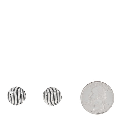 David Yurman Sterling Silver 14mm Sculpted Cable Stud Earrings 2 of 4