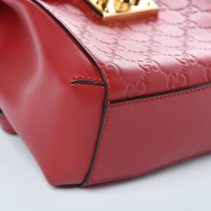 Gucci Guccissima Signature Padlock Backpack Hibiscus Red 8 of 9