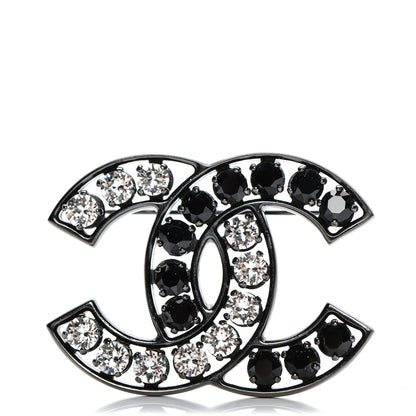Chanel Crystal CC Brooch Black 1 of 4