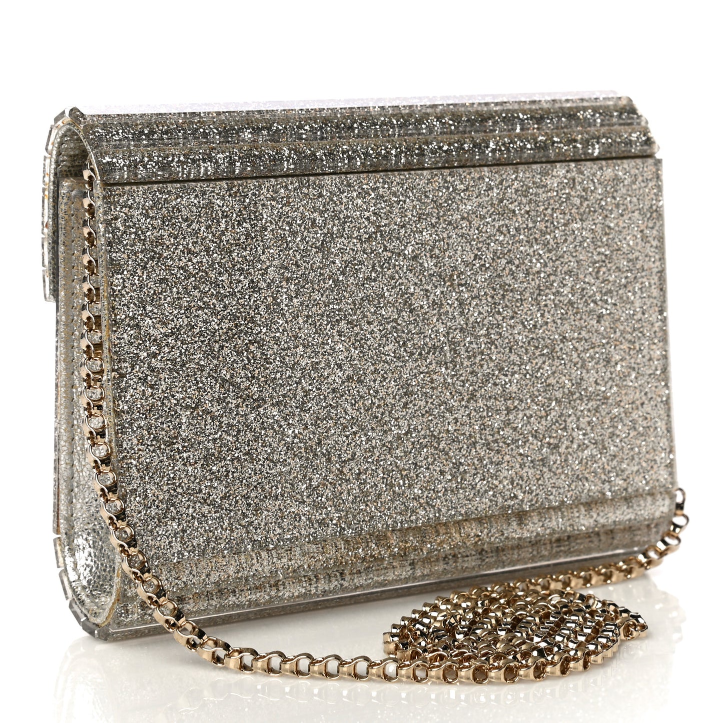 Acrylic Glitter Candy Clutch Champagne