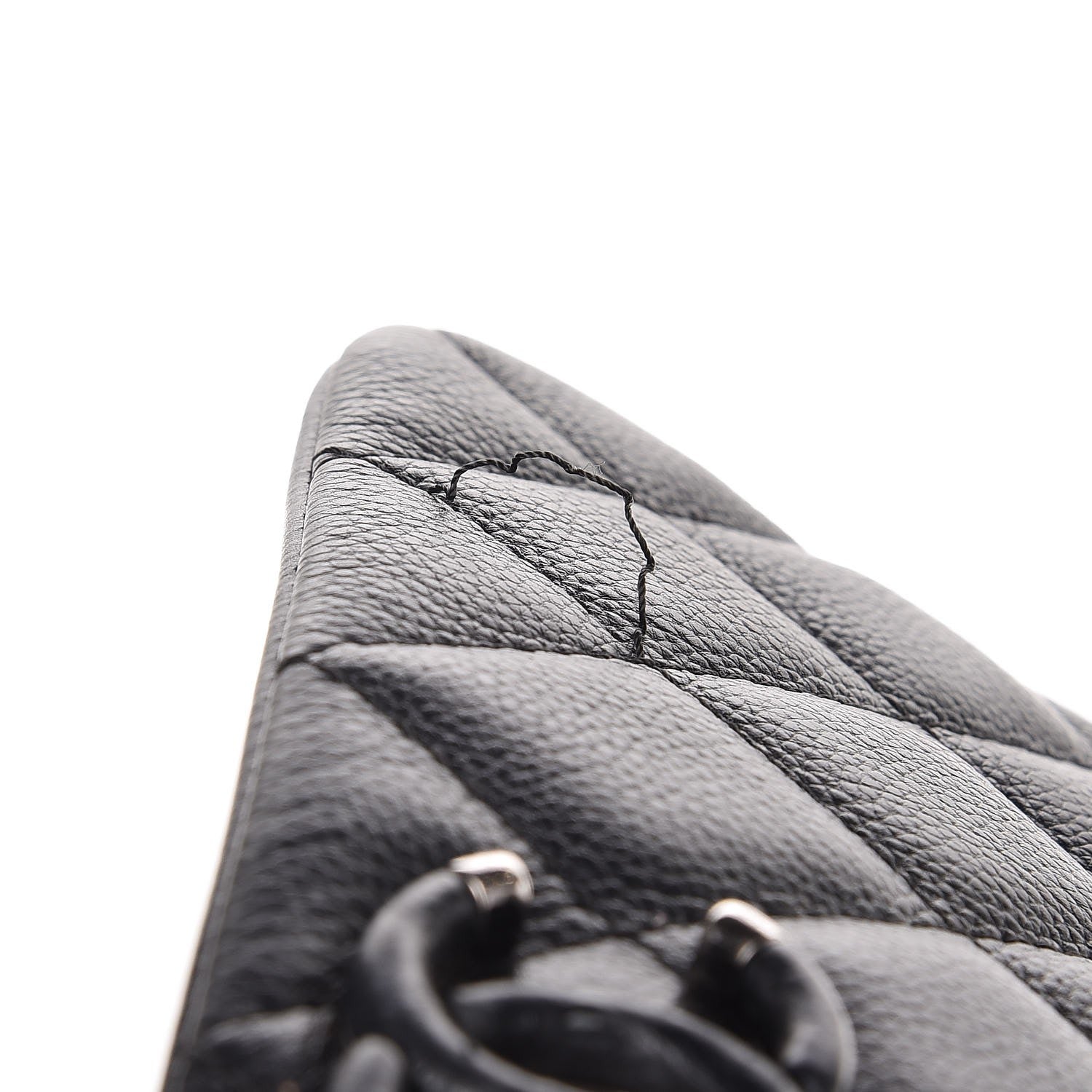 Chanel Calfskin Quilted Medium Frame In Chain Flap Black 8 of 10