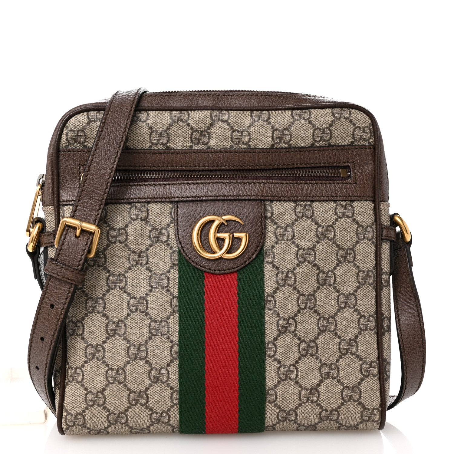 Gucci GG Supreme Monogram Web Small Ophidia Messenger Bag Brown 1 of 12