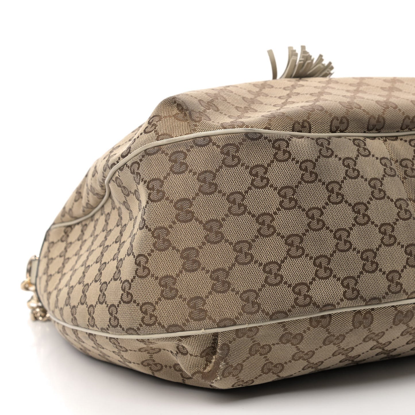 Monogram Margaux Calfskin Medium Emily Hobo Beige Ebony Mystic White