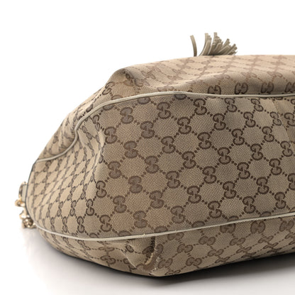 Gucci Monogram Margaux Calfskin Medium Emily Hobo Beige Ebony Mystic White 6 of 12
