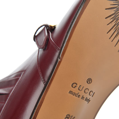 Gucci New Waxed Calfskin Mens G Medallion Toe Ankle Boots 8.5 Red Bordeaux 14 of 15