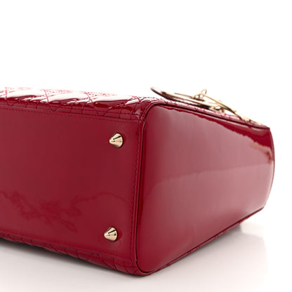 Christian Dior Patent Cannage Medium Lady Dior Red 8 of 10