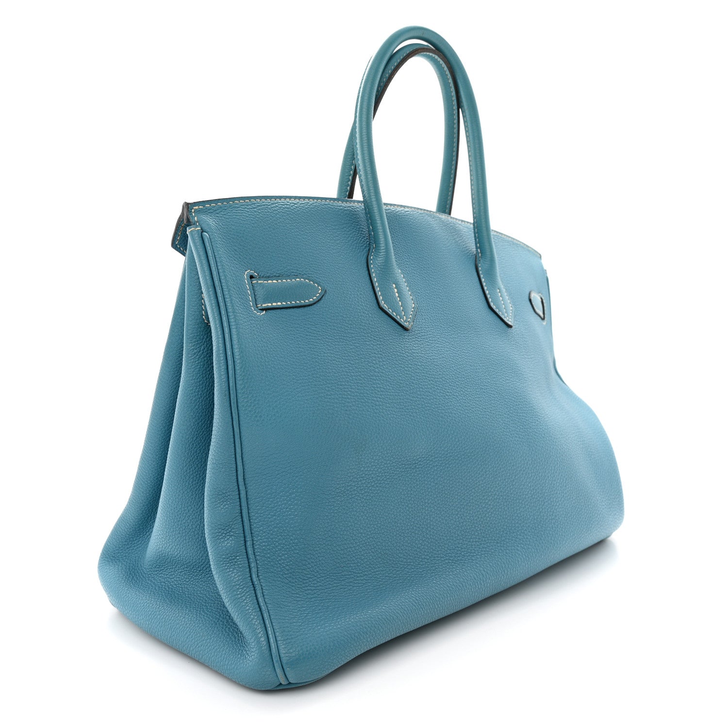 Hermes Taurillon Clemence BIRKIN 35 Blue Jean 3 of 17