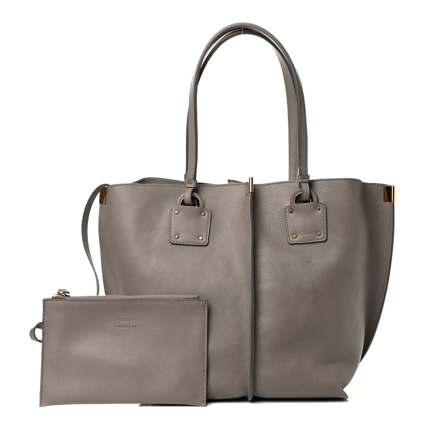 Smooth Calfskin Medium Vick Tote Motty Grey