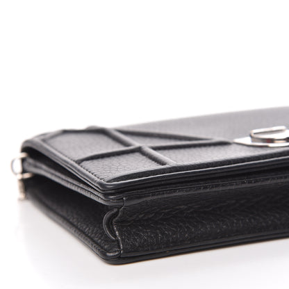 Christian Dior Grained Calfskin Diorama Wallet on Chain Pouch Black 13 of 18