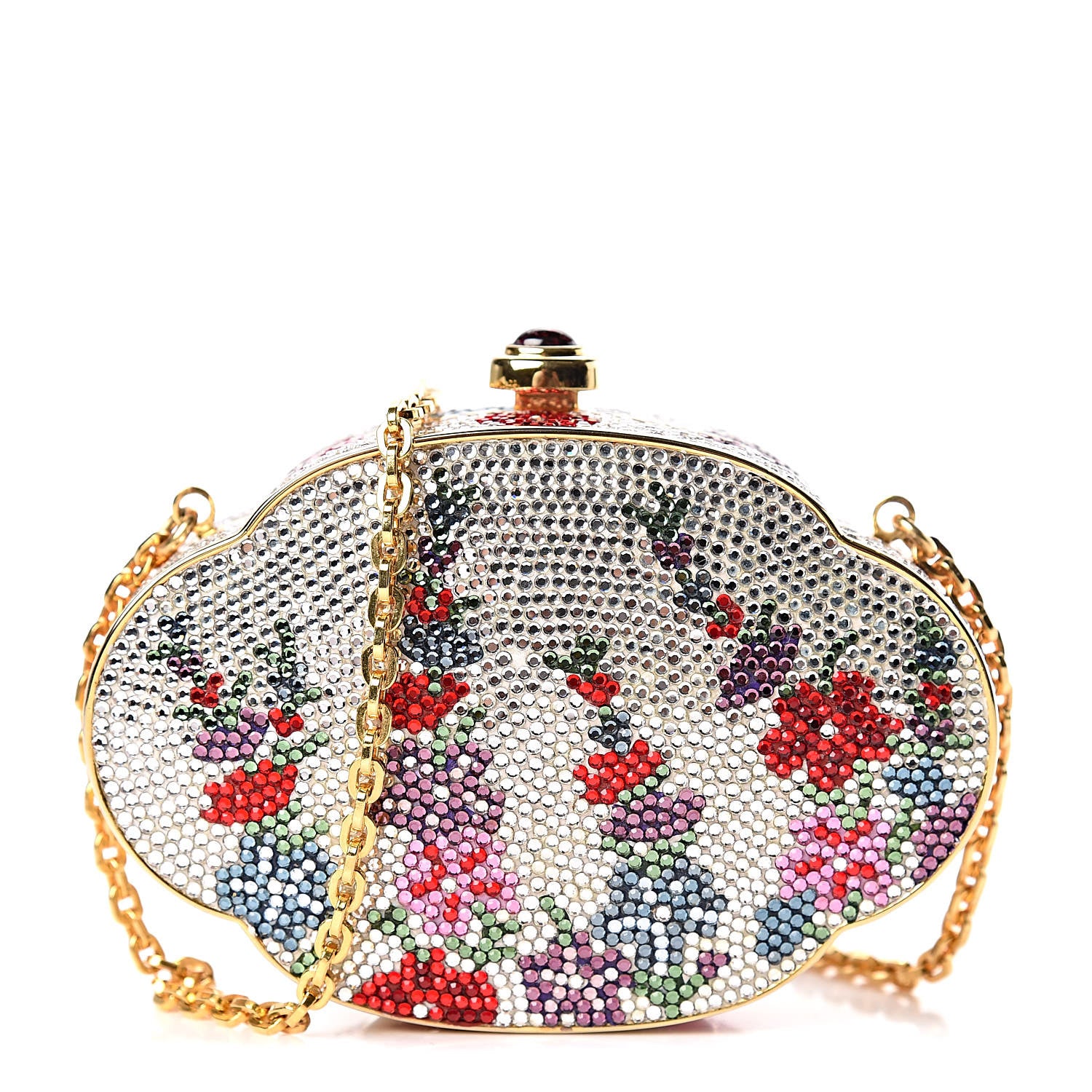 Judith Leiber Swarovski Crystal Floral Miniaudiere Clutch Multicolor 1 of 8
