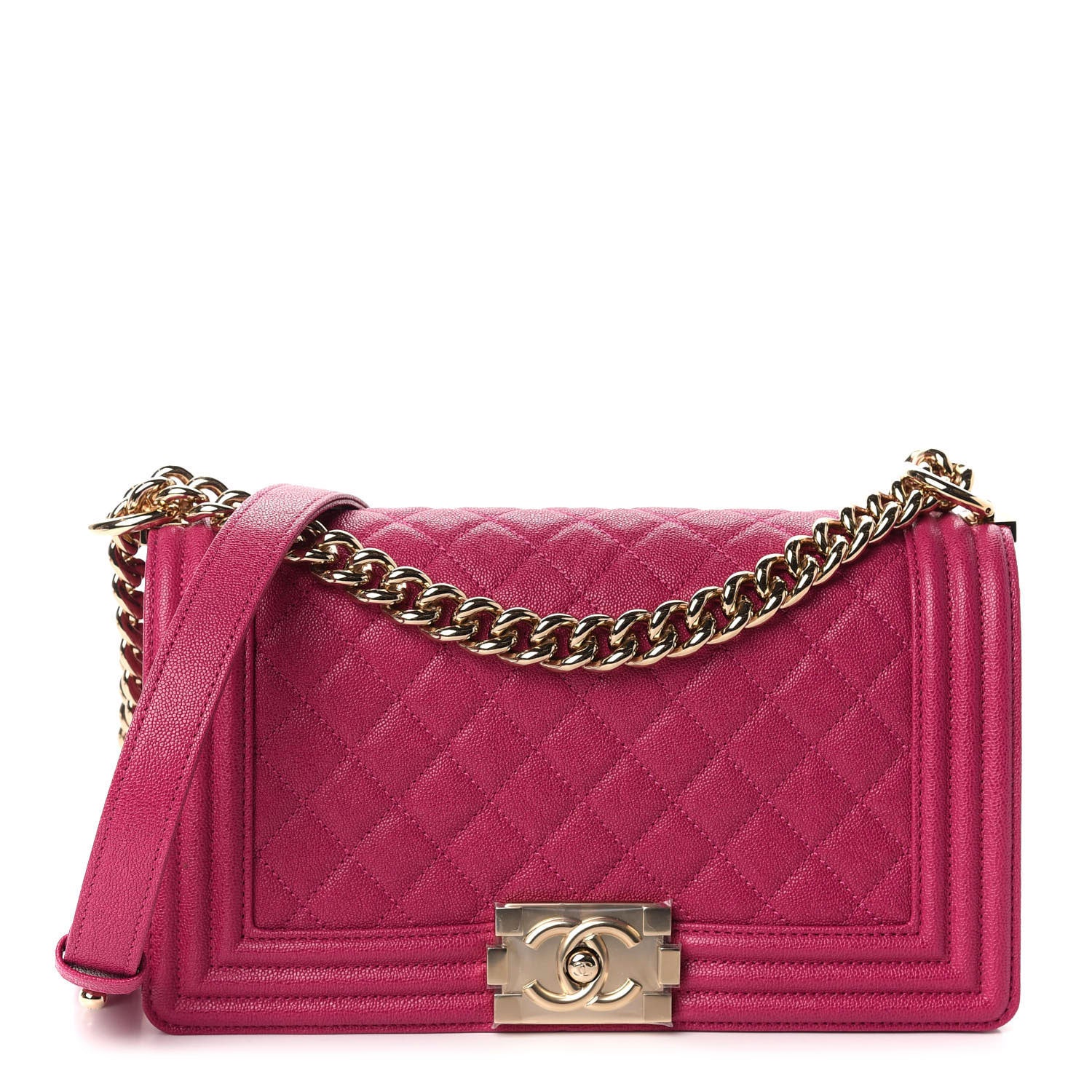 Chanel Caviar Quilted Medium Boy Flap Fuchsia 1 of 11