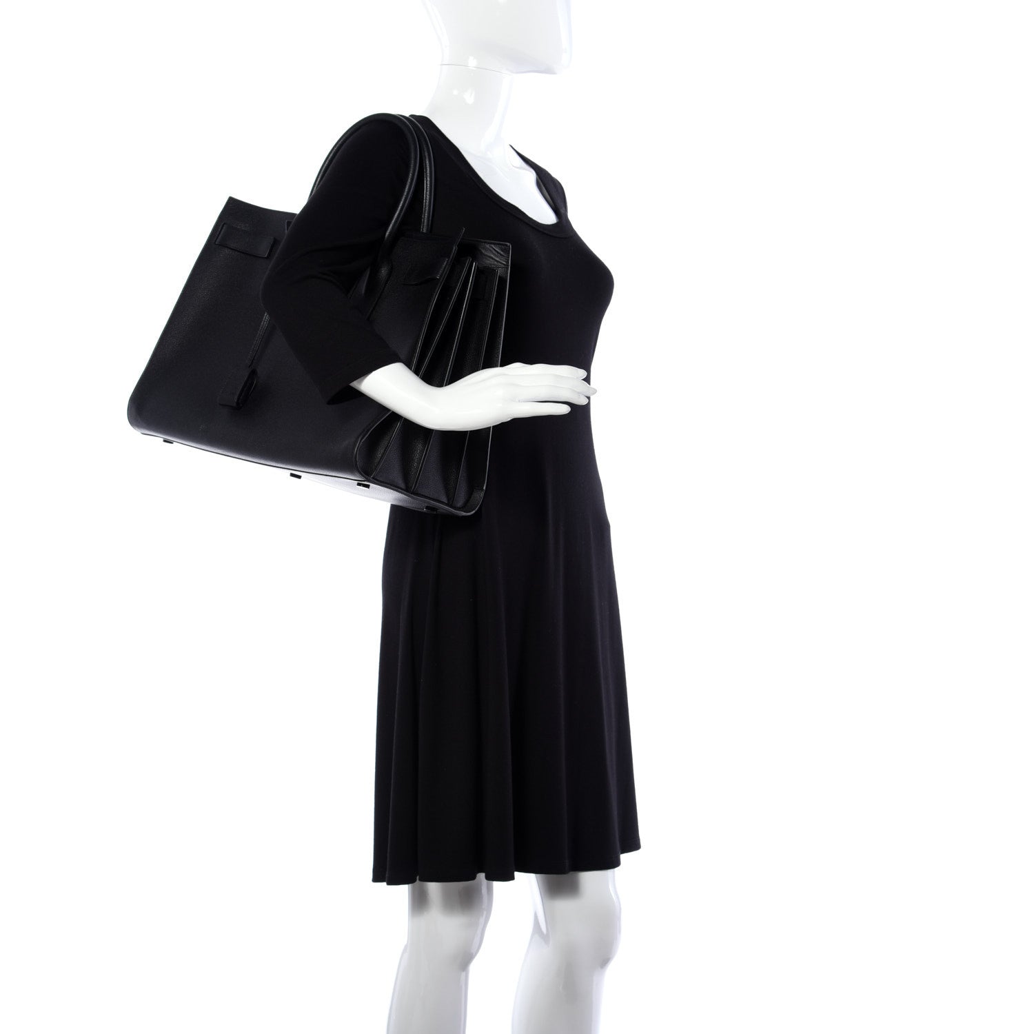 Saint Laurent Grained Calfskin Large Sac De Jour Carryall Black 3 of 9