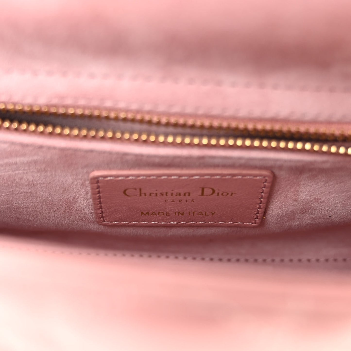 Lambskin Cannage Mini Lady Dior Rose De Vents