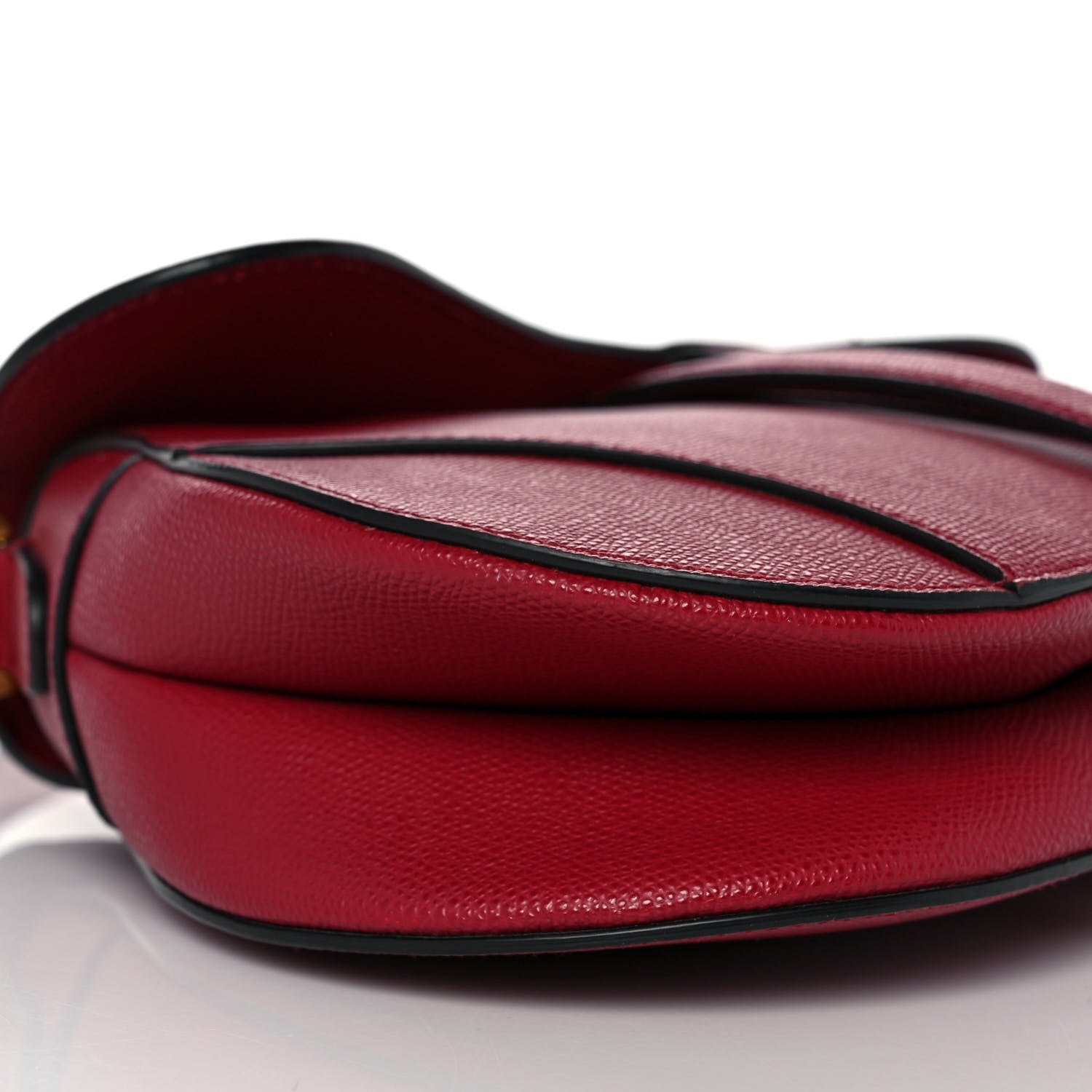 Christian Dior Grained Calfskin Saddle Bag Burgundy 7 of 8
