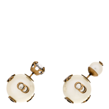 Christian Dior Pearl Crystal Tribales Bee Earrings Gold 1 of 6