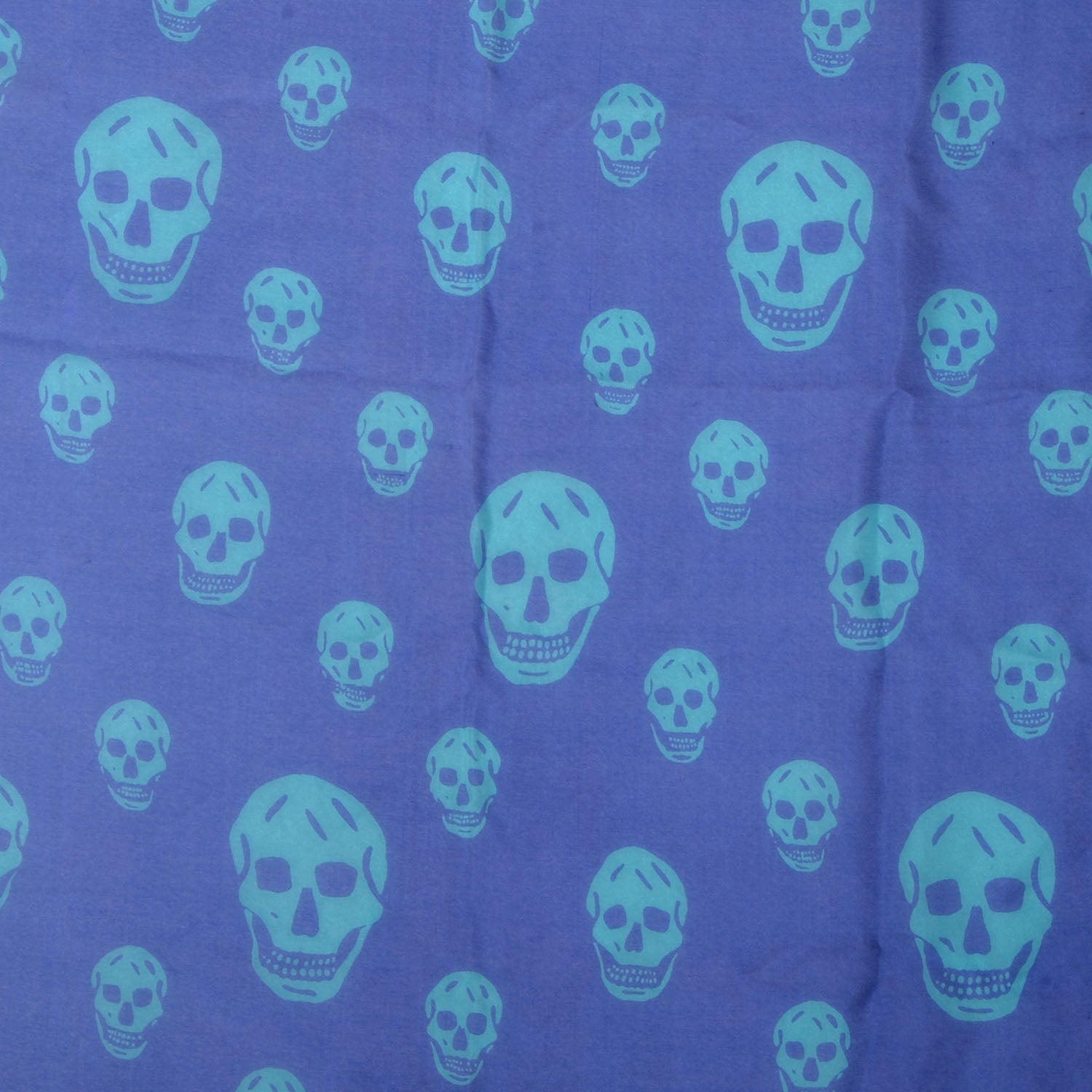Alexander McQueen Silk Chiffon Skull Scarf Blue 1 of 7