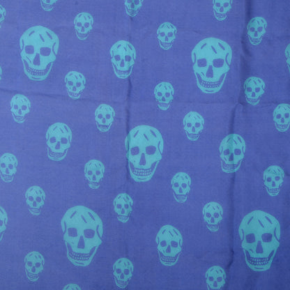 Alexander McQueen Silk Chiffon Skull Scarf Blue 1 of 7
