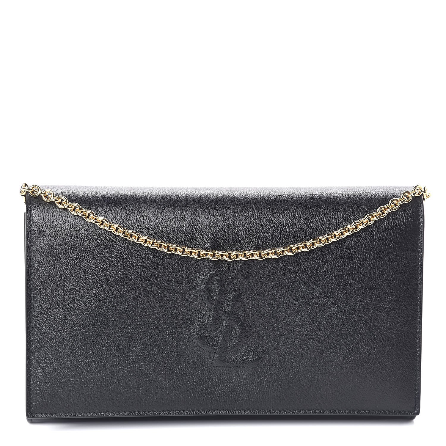 Saint Laurent Calfskin Monogram Belle de Jour Chain Clutch Black 1 of 9