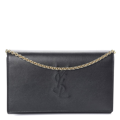 Saint Laurent Calfskin Monogram Belle de Jour Chain Clutch Black 1 of 9