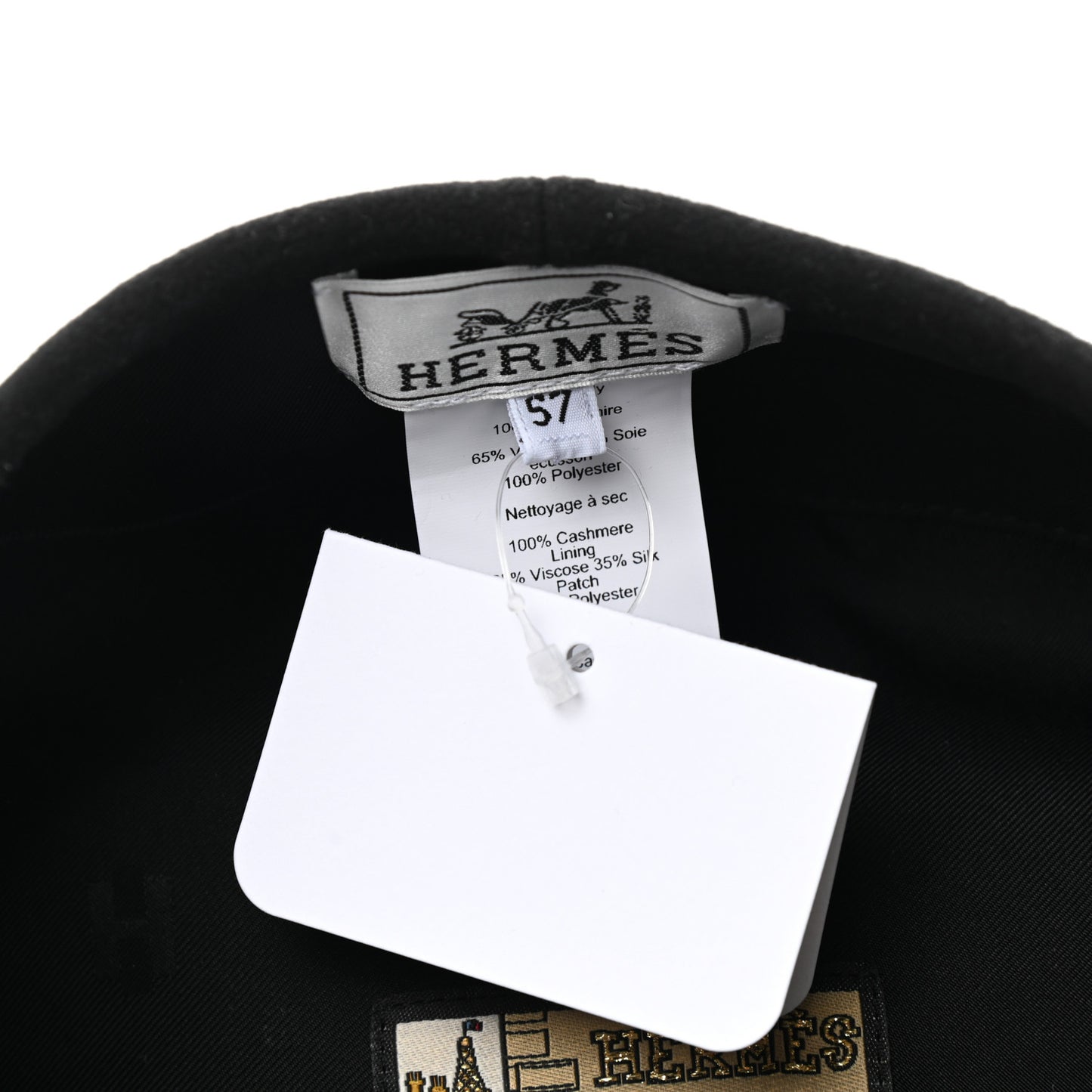 Cashmere Saint Honore Drap Beret 57 Black