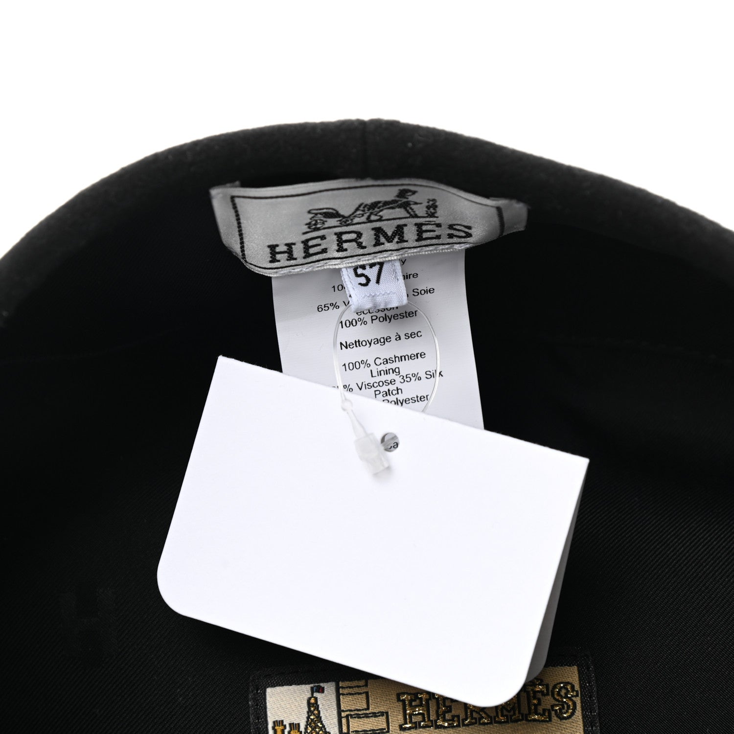 Hermes Cashmere Saint Honore Drap Beret 57 Black 7 of 9