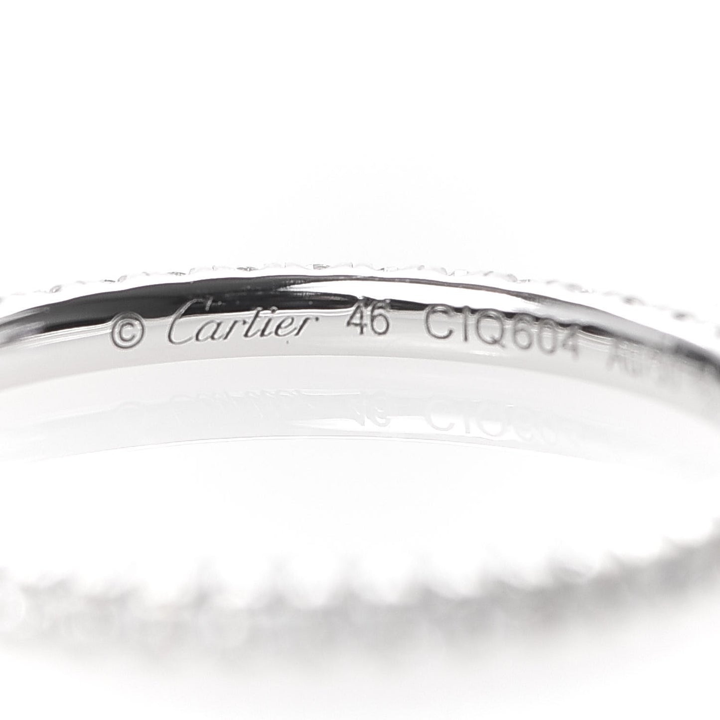 18K White Gold Diamond 1.5mm Étincelle de Wedding Band Ring 46 3.75