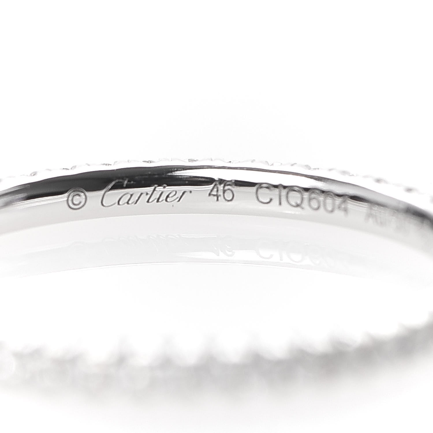 Cartier 18K White Gold Diamond 1.5mm Étincelle de Wedding Band Ring 46 3.75 5 of 7