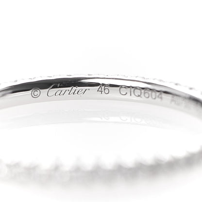 Cartier 18K White Gold Diamond 1.5mm Étincelle de Wedding Band Ring 46 3.75 5 of 7