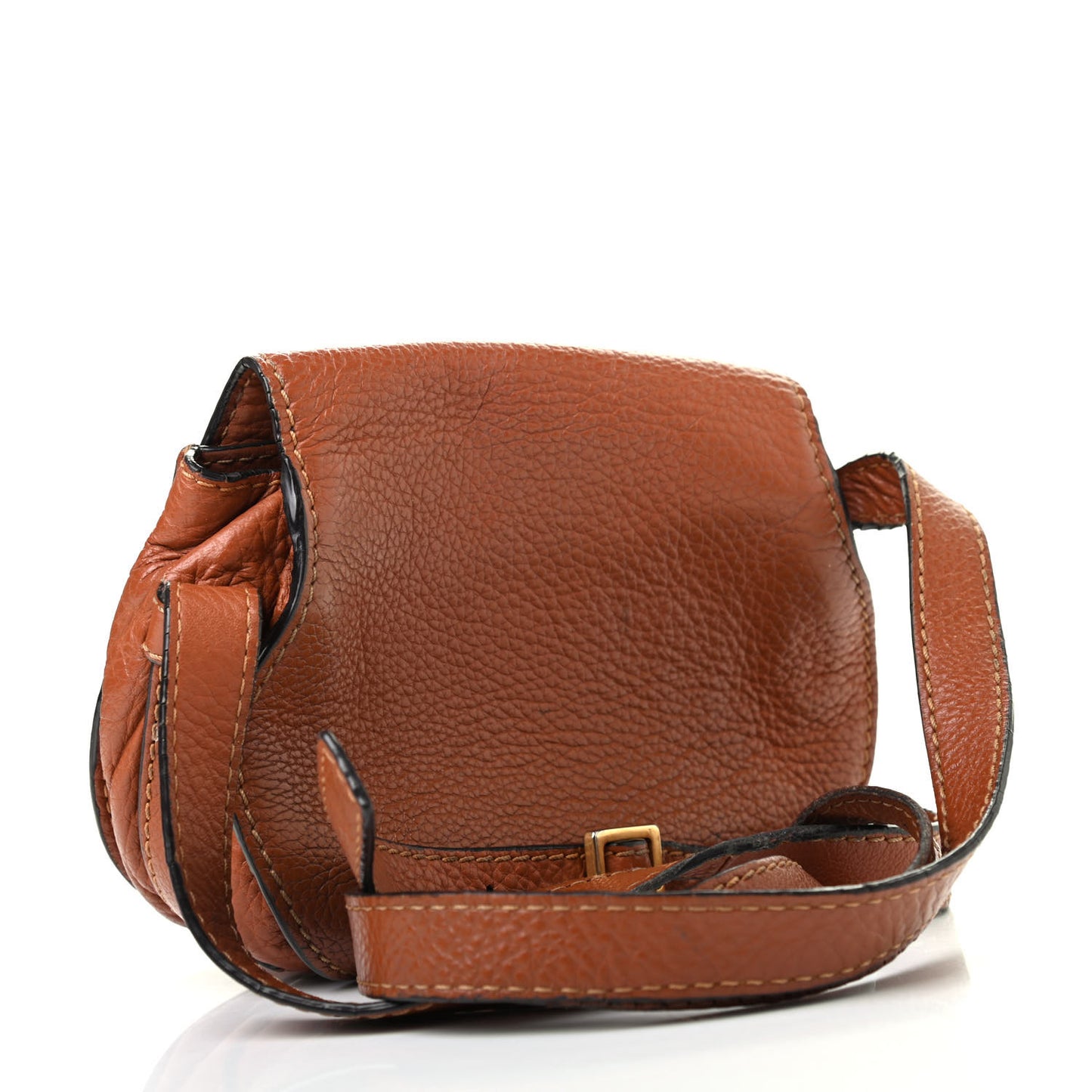 Calfskin Mini Marcie Round Crossbody Bag Tan
