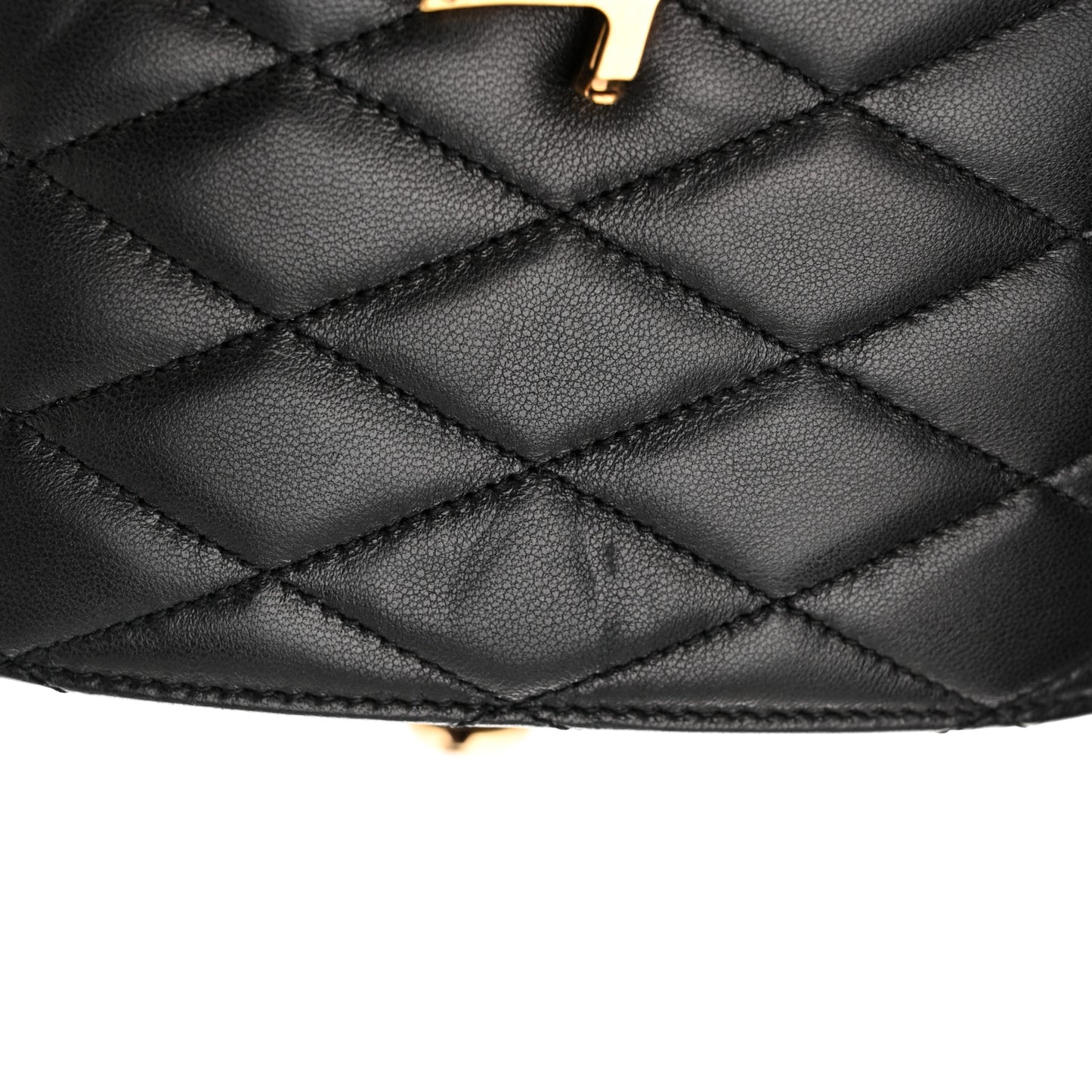 Lambskin Quilted Monogram June Box Bag Black