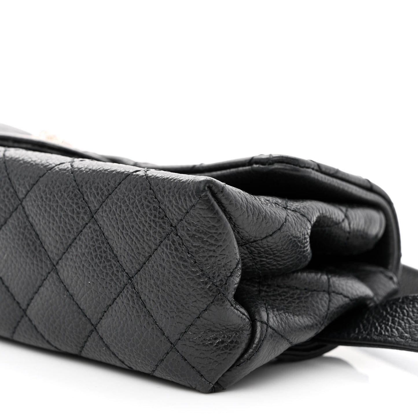 Grained Calfskin Quilted 2.55 Reissue Flap Belt Bag Clutch Black