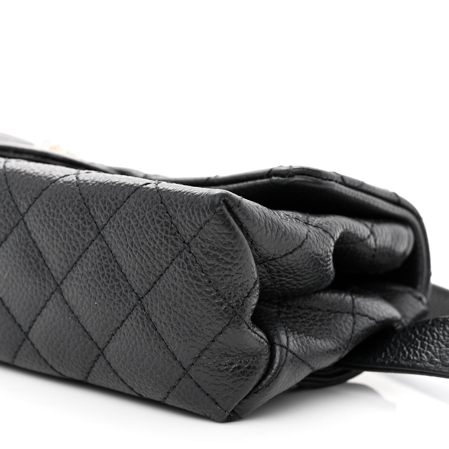 Chanel Grained Calfskin Quilted 2.55 Reissue Flap Belt Bag Clutch Black 11 of 11
