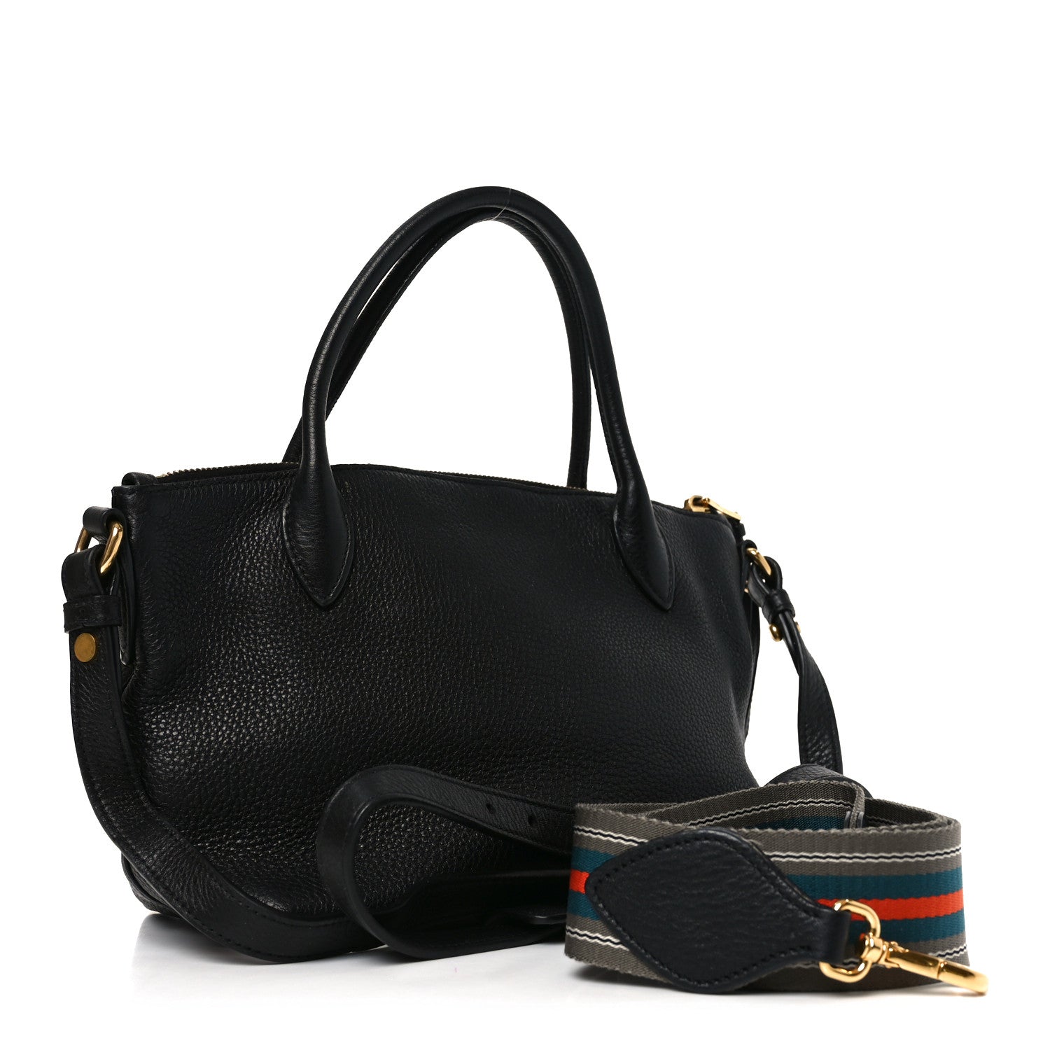 Prada Vitello Daino Small Tote Black 3 of 9