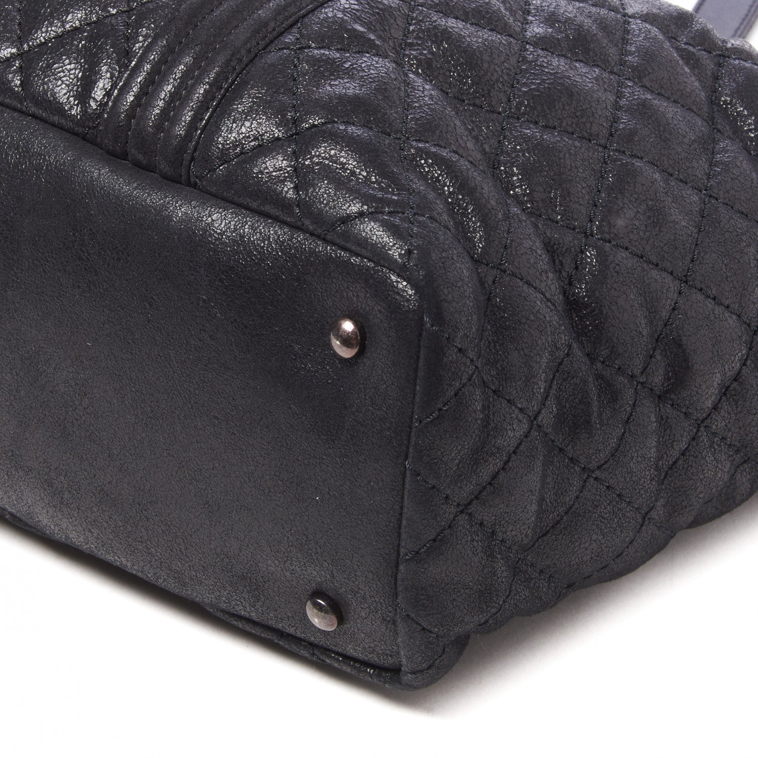 Chanel Goatskin Quilted Large Gentle Boy Shopping Tote Black 4 of 9