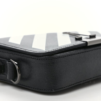 Off-White Saffiano Striped Mini Diag Binder Clip Bag Black White Yellow 8 of 10