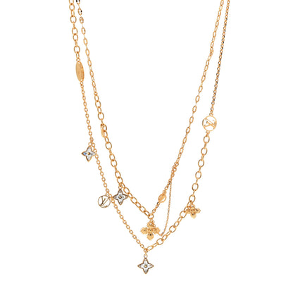 Louis Vuitton Metal Blooming Strass Necklace Gold 1 of 4