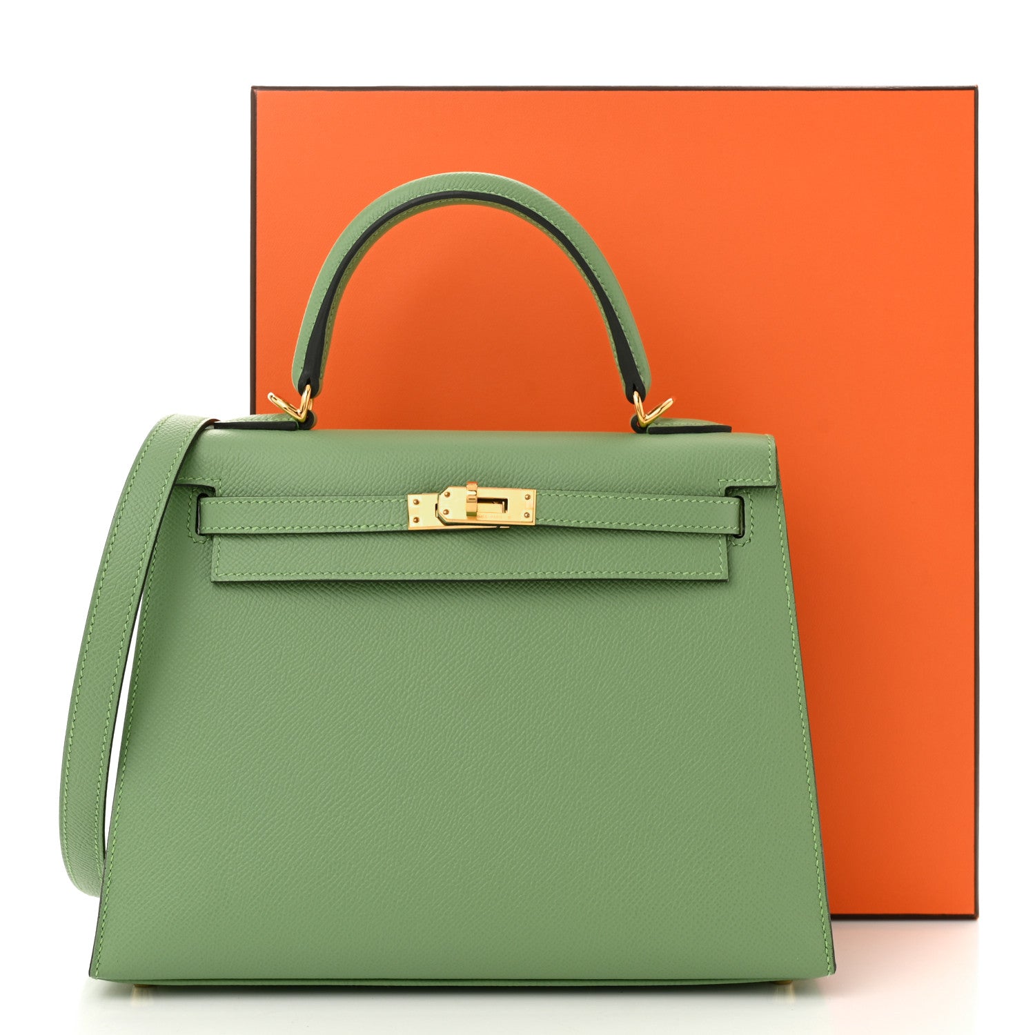 Hermes Epsom Kelly Sellier 25 Vert Criquet 11 of 11