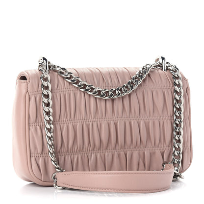 Prada Nappa Gaufre Small Chain Flap Shoulder Bag Cipria 3 of 9