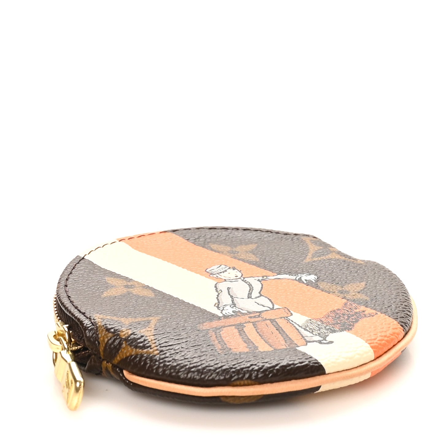 Monogram Groom Round Coin Purse