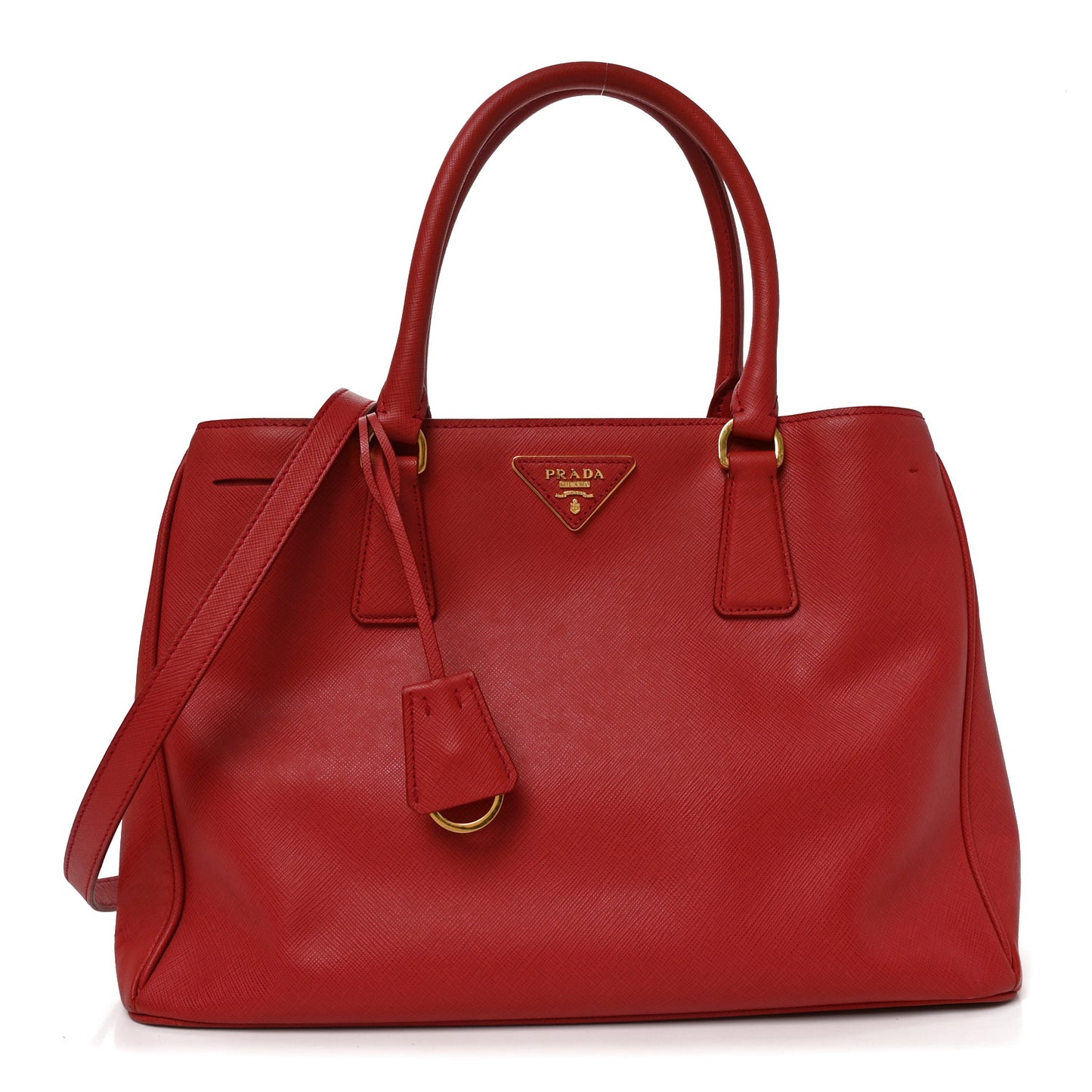 Saffiano Lux Medium Tote Fuoco