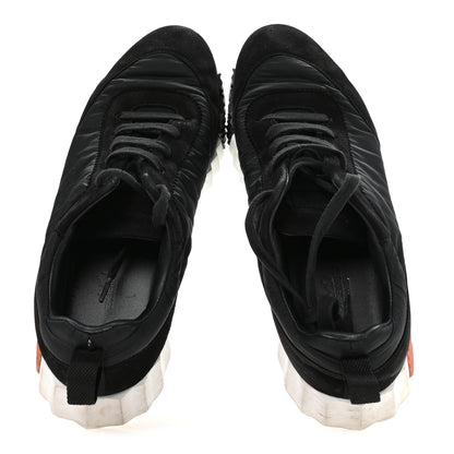Hermes Parachute Fabric Suede Goatskin Womens Bouncing Sneakers 38.5 Black 2 of 9
