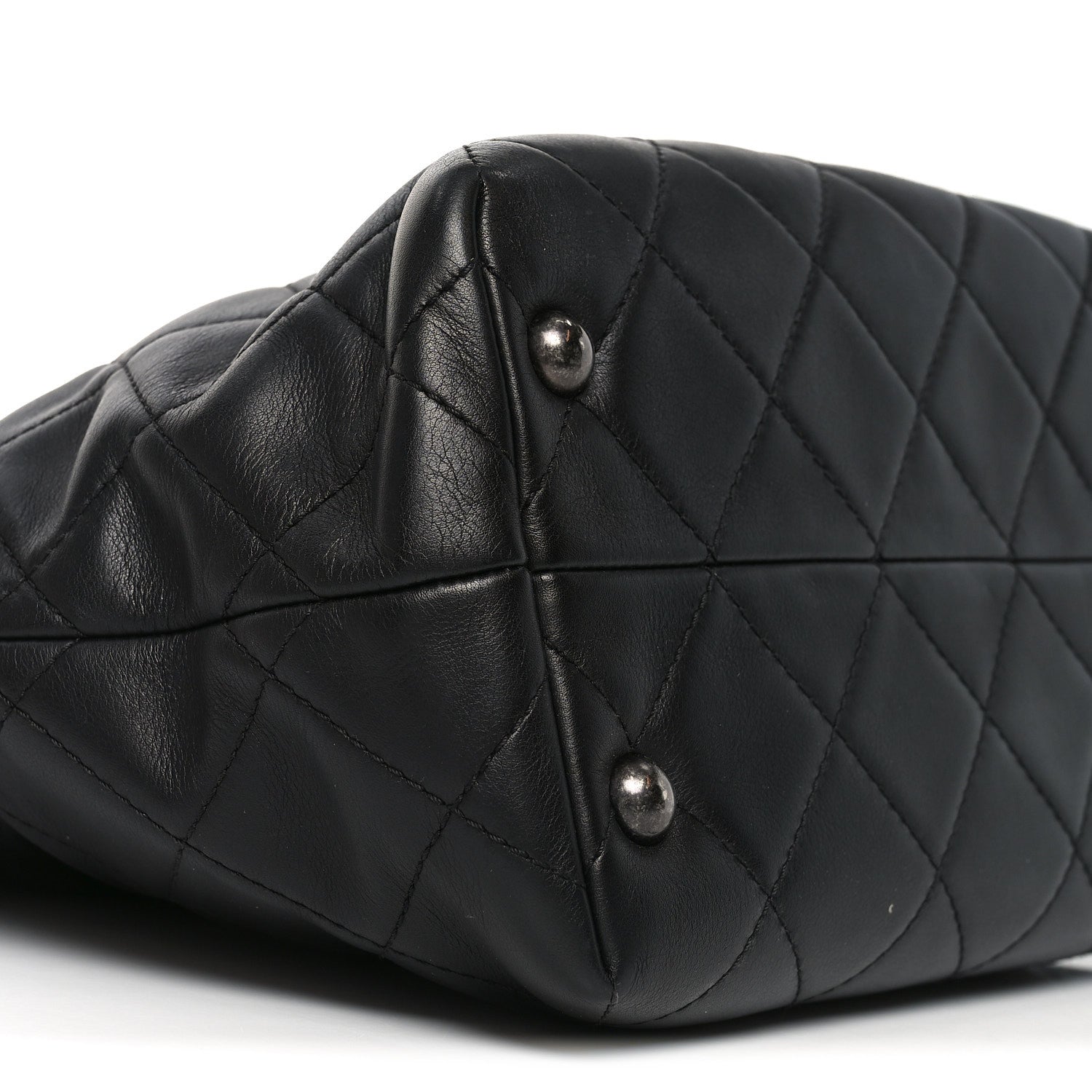 Chanel Calfskin Quilted Large Shopping In Chains Tote Black 8 of 9