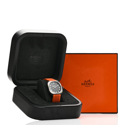 Hermes DLC Coated Titanium Rubber 39mm H08 Automatic Watch Orange 5 of 5