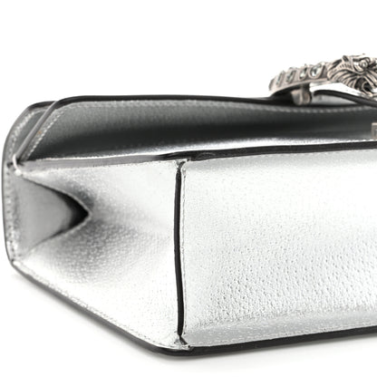 Gucci Metallic Textured Calfskin Crystal Small Dionysus Shoulder Bag Silver 10 of 13