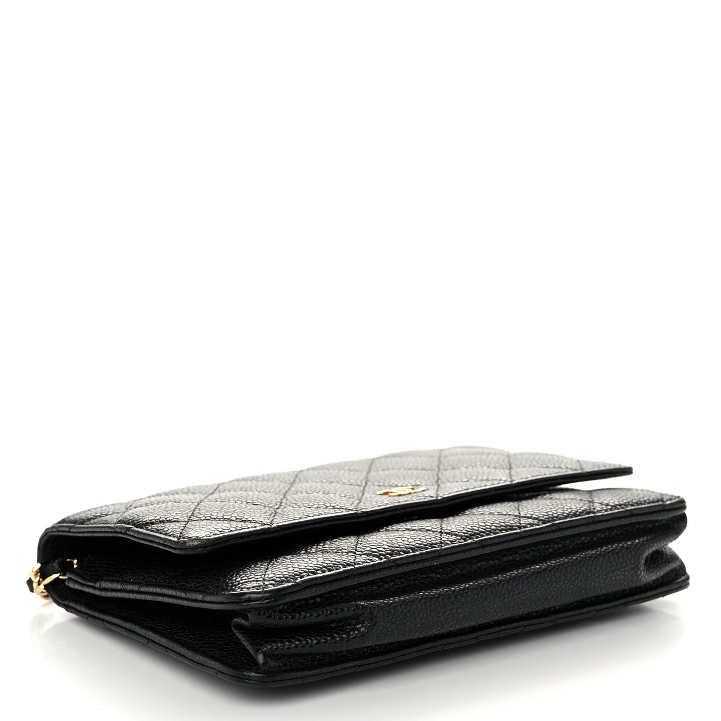 Caviar Quilted Wallet on Chain WOC Black