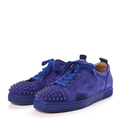 Christian Louboutin Suede Louis Junior Spikes Flat Sneakers 43 Blue 3 of 11