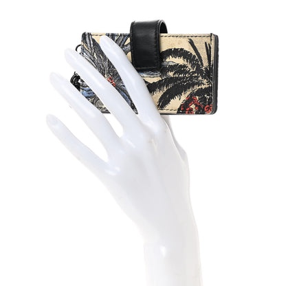 Christian Dior Calfskin Toile de Jouy Lady Dior 5-Gusset Card Holder Rouge Multicolor 2 of 9